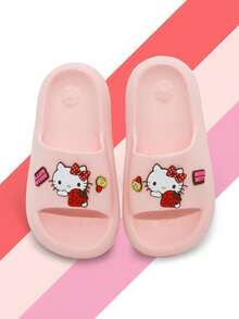 Sanrio Hello Kitty Pantuflas para niñas, zapatos de dibujos animados, antideslizantes, zapatos lindos de dibujos animados para interiores, baño, playa, niños | Zapatos Sanrio - Rosa vieja - Ver 11