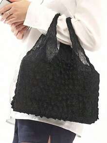 1 pieza Bolsa de compras mágica con pliegues de burbujas en 34 estilos, multifuncional y lavable a máquina para viajes y tareas diarias, puede cargar aproximadamente 7 kg