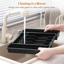 Silverware Drawer Organizer, Expandable Utensil Tray For Kitchen, Adjustable Flatware And Cutlery Holder For Spoons Forks, Plastic Kitchen Organizers And Storage, Black - Svart+++8,9-14,7+x+12,2+x+1,7+tum+(7+ platser) - Visa 4