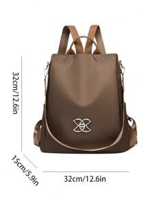 优雅防盗背包，适合女士购物和外出，大容量单肩包，女士多功能尼龙背包，学校用品，学校背包，书包，学校背包，返校，轻便，经典休闲，便携，适合少女、女大学生、新人和白领人士，非常适合返校 - 咖啡棕 - 查看 8