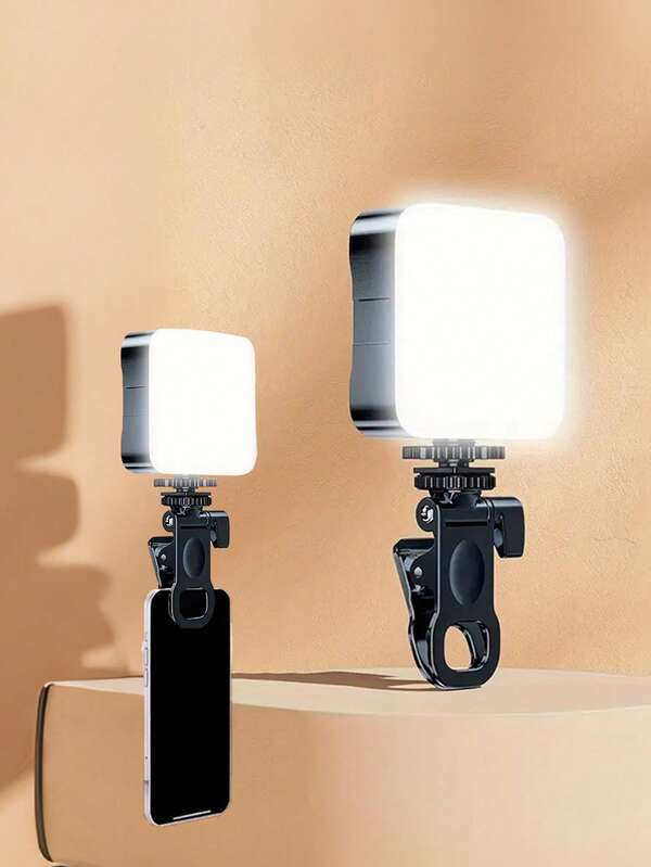 1 pieza Luz de relleno RGB portátil y mini con clip, luz de relleno multiusos rectangular para teléfono móvil, cámara, luz de anillo para selfies LED portátil y regulable, luz de video LED portátil para fotografía, selfie, video, reuniones por Zoom, entrevistas, transmisión en vivo, vlogs, reuniones familiares, fiestas de Navidad, actividades al aire libre, adecuada para selfies y transmisión en vivo