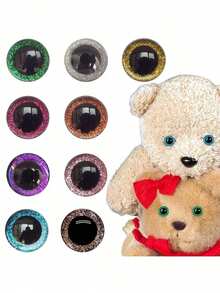 16pcs 14mm 3d Sparkling Safety Eyeballs, Diy Eyes For Crochet, With Bowl Washers, Moon Crochet Amigurumi Eyeballs, For Crochet Animal Craft Eyeballs, Plush Crochet Eyeballs For Craft Halloween Decorations - Multicolor - View 6