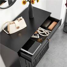 Shoe Rack Storage Organizer Cabinet Entryway Stand Table W/ Drawer And 4 Shelves - mặc định - Xem 5