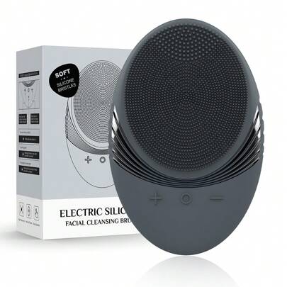 Electric Silicone Facial Cleanser, Sonic Electric Cleansing Brush, USB Charging Cleansing Massager, Facial Cleansing Brush
