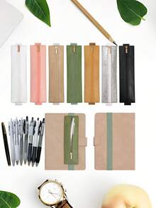 Adjustable Elastic Band Pencil Case, Paper Leather Pencil Pouch, Waterproof Notebook Pencil Box, Suitable For Notebooks, Planners, Binders And Books,Stationery,Back To School,Bag - Multicolor - View 1