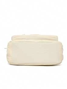 Sac à bandoulière en nylon décontracté avec sangle réglable, compartiments multiples, couleur unie, fermeture à glissière, doublure en polyester, sac bandoulière léger et pratique pour un usage quotidien