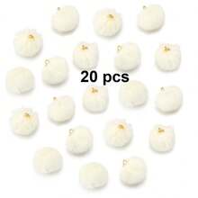 20/50 件可爱人造毛皮绒球珠，蓬松吊坠工艺珠，带铆钉细节和大孔，适合 DIY 珠宝制作、耳环、发饰和钥匙扣，可作为节日礼物赠送给家人和朋友 - 彩色 - 查看 28