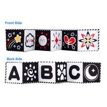 1 Stück Baby Spielzeug, Schwarz-Weiß Kontrast Stoffbuch, visuelle sensorische Anregung, Frühförderung Spielzeug für Babys