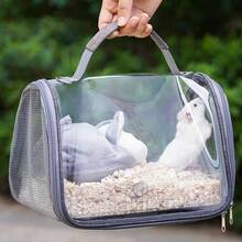 Panoramic Wide-View Pet Transparent Carrier Bag With Handle And Shoulder Strap, Convenient Carry, Mesh Breathable Design, Spacious Interior For Easy Travel