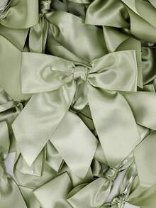10/20pcs Sage Green Satin Ribbon 3.5" Twist Tie Bows For Treat Bags, Sage Green Satin Ribbon Bows For Gift Wrapping Premade Bows For Crafts, Party Favors, Wedding, Shower Decorations And Party Favors - Green - View 7