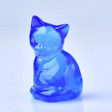 Exquisita talla de gato de cristal natural, diseño único, cristal curativo, piedras que contienen energía, piedra de meditación de curación de energía, perfecta para la decoración del hogar y como regalo, para decoración de bolsillo, para regalo de vacaciones, de la marca CUPIDCRYSTAL - Gato mirando hacia atrás - Ver 15