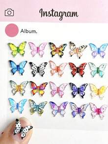 200/50/20 szt. kolorowych, kryształowych motyli z żywicy mieszanej – urocze akcesoria dekoracyjne DIY, zestaw ozdób na biurko, idealne do dekoracji weselnych i wypełniaczy pudełek prezentowych