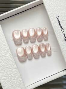 10 móng tay giả thủ công hình oval và vuông, móng ngắn, đơn giản, màu nude, hồng, đỏ, lấp lánh, kiểu mắt mèo, móng kiểu Pháp, màu trơn, móng giả che phủ toàn bộ, phong cách tối giản, thanh lịch, sang trọng, thủ công, móng tay mùa hè, dễ thương, thẩm mỹ, đa năng, tự làm móng nghệ thuật, sử dụng hàng ngày và dự tiệc, hẹn hò, đi biển, nghỉ dưỡng nhiệt đới, phù hợp tái sử dụng, làm quà tặng cho phụ nữ và bé gái, dụng cụ làm móng, móng giả thủ công. - Hồng - Xem 1