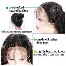 bling hair Hidden Strap Straight 360 Lace Front Wigs Human Hair Invisi Strap Straight Lace Front Wigs Human Hair Pre Plucked Drawstring 360 Frontal Glueless Wigs For Women 200 Density Full Lace Wig,22 Inch - Natural Black - 查看 5