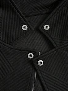 Liso    Cremallera  Botón  Bolsillo - Negro - Ver 3