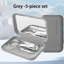 1 Set Of 14-Pcs Modern Stainless Steel Nail & Foot Care Tool Kit, Including Nail Clippers And Grooming Tools, With Portable Storage Case - Unisex Manicure Set, Fragrance-Free, No Electricity Or Battery Required