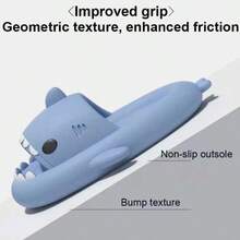 Men's Lightning Pattern Shark-Slides, Comfy Non Slip Casual Soft Sole Anti Odor EVA Slippers, Men's Summer Indoor Footwear 4cm Thick Sole Shark Slippers For Men And Women