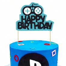 1 件 13 岁官方青少年电子游戏蛋糕装饰 - 生日主题精选，为 13 岁游戏派对装饰欢呼 - 彩色 - 查看 8