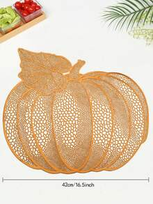 Leaf Pumpkin Placemat, Hollow-Out PVC Pumpkin Decorative Dining Table Mat Decor,Home Decor - Multicolor - View 5