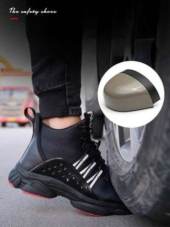 Steel Toe Work Shoes, A Pair Of Men's Forging Workshop Gardening Work Boots, Anti Smashing And Anti Puncture Hiking Shoes, Fashionable Outdoor Work And Construction Casual Shoes