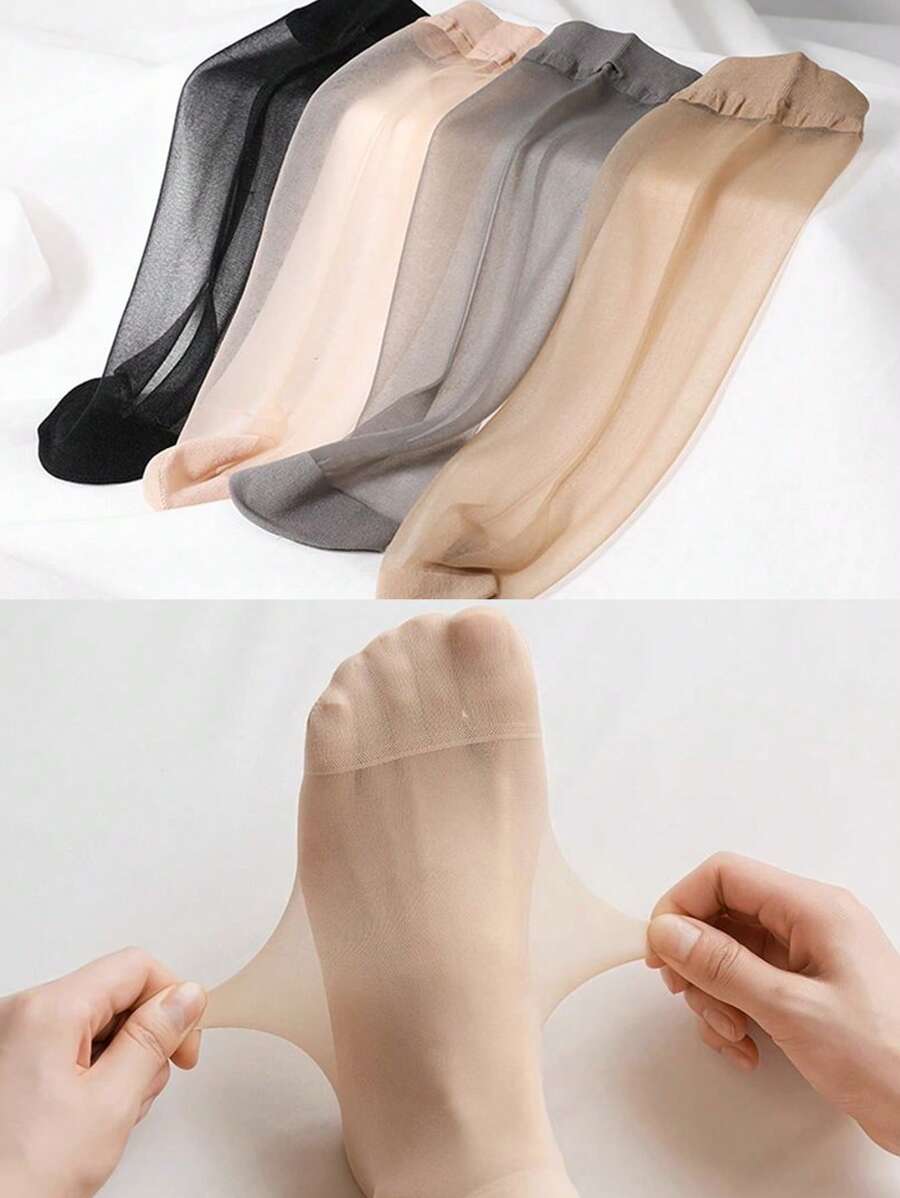 5/10/20/30 Pares de Meias Soquete de Cor Sólida, Uso Casual para o Dia a Dia e em Casa