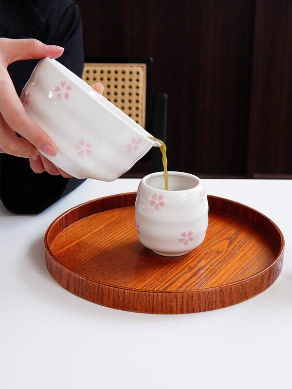 2pcs/3pcs Sakura Ceramic Matcha Bowl With Pouring Spout, Creative Hand-Painted Heart Design, Matcha Whisk Tool, Matcha Cup Stirrer, Suitable For Home Decor, Matcha Lovers, Cafes, Dessert Shops, Hotels, Restaurants, Gift