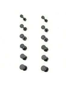 1 件不锈钢圆盘杠铃耳环，男女通用，适合日常佩戴