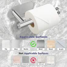1 pieza Portarrollos de papel higiénico de acero inoxidable, estante de montaje adhesivo en la pared, accesorio moderno de estante para papel higiénico y toallas de baño - Multicolor - Ver 10