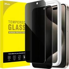 JETech Privacy Screen Protector For 15 Pro 6.1 Inch, Anti-Spy Tempered Glass Screen Protector With Easy Installation Frame, 2 Units - iPhone 15 Pro Max - 查看 12