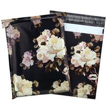 100pcs Thickened Shipping Bags, Poly Mailers,Packaging Bags,Courier Bags,Rich Patterns,Lightweight,  Large Capacity, Multi-Functional Bags,Modern Transportation Packaging E-Commerce Logistics Express Packaging Bags, Suitable For Transport And Mailing  Clothing, Books, Daily Necessities, As Surprise Gift Bags, Holiday Gift Packaging Bags, Portable Packaging Bags For New Year, Wedding,Christmas, Halloween, Autumn Harvest Festival, Etc - Hoa hồng trắng - Xem 1