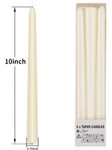 KORCCI Ivory Taper Candles 10 Inch - Set Of 6 Long Candles, 8 Hours Long Burning, Smokeless & Unscented & Dripless, Weddings, Birthdays, Dinner, Parties,, Prayer, Meditation - Đỏ - Xem 5