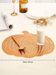 Leaf Pumpkin Placemat, Hollow-Out PVC Pumpkin Decorative Dining Table Mat Decor,Home Decor - Multicolor - View 4