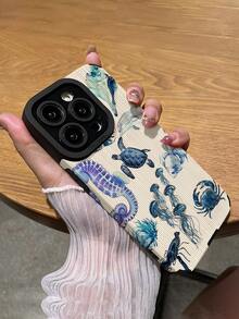 1 件全新蓝色外壳图案经典防摔软 TPU 手机壳适用于 Apple 和 15/15PLUS/15PRO/15PROMAX 防水防震防刮 - 彩色 - 查看 5