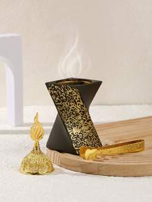 Bộ 1 lư hương trang trí phòng ngủ sáng tạo, nắp kim loại kiểu Trung Đông, máy khuếch tán tinh dầu, hộp đuổi muỗi chống cháy, trang trí nhà cửa, phòng ngủ, phòng tập yoga, cắm trại, sân vườn, hiên nhà, đạo cụ bữa tối lãng mạn dưới ánh nến cổ điển, vật trang trí. - màu đen - Xem 20