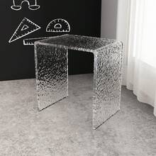 Acrylic End Table, U-Shaped Side Table With Rounded Edges, Stylish Modern Coffee Table Small, Shower Benches, Acrylic Step Stool, Thickened Clear Footstool Bathroom (40 X 29 X 42 Cm) - Transparent - View 5