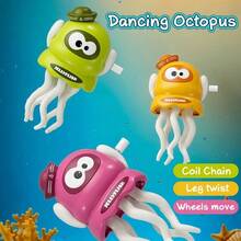 قطعة واحدة لعبة ذات تعبئة بشكل أخطبوط للتخفيف من الضغط (متوفرة باللون الأخضر والوردي والأصفر)، أخطبوط راقص واقعي، أخطبوط يتحرك ويلتف ذاتي التعبئة، لعبة أخطبوط تعليمية للزحف، هدية (ألوان بعض الملحقات عشوائية)