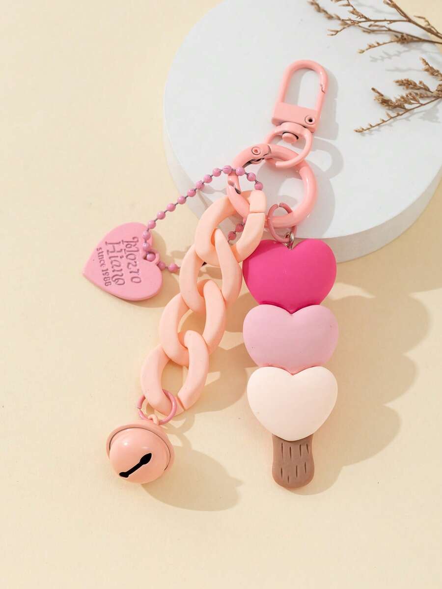 1 pieza Llavero decorado de aleación lindo para uso diario, accesorios de coche para el Día de San Valentín, dije para bolso, accesorios escolares, góticos, Y2K, con soporte para identificación, accesorios de coche, regalos para amiga, hermana, maestro