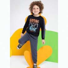 Boys' Fleece Tracksuit Set / Boys' Winter Set - 黑色 - 查看 2