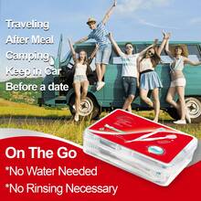 1 Caixa com 20 Peças de Escovas de Dente Descartáveis Minúsculas com Pasta de Dente de Pérola Fresca Embutida, Sem Necessidade de Água, Escova de Dentes Oral Portátil Multifuncional para Viagem, Limpeza Bucal Refrescante