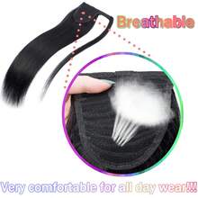 Pony Tail Thick Clip In REAL Remy Human Hair Wrap Ponytail Long Hair Extension Black Brown Blonde - #12/613 Nâu vàng/Vàng - Xem 11
