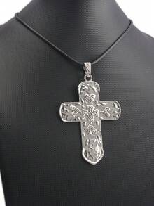 1pc Vintage Wooden Cross Necklace For Men & Women, Suitable For Daily Wear, Parties, Easter, Halloween - Wooden Cross - View 9
