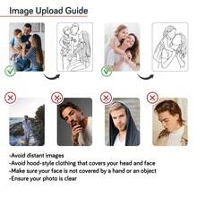 Lámpara de escritorio personalizada con foto 3D, decoración de arte lineal abstracto, retrato familiar personalizado, luz nocturna de acrílico, regalos de aniversario para mamá y papá 15*14cm (5.9*5.51in), decoración de oficina, elegante para el hogar