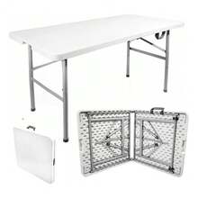 Bagada Mesablanca120 Mesa de exterior de acero color blanco, mesa resistente a intemperie, estilo moderno, fácil de limpiar, ideal para jardín, patio o eventos sociales al aire libre. - Blanco - Ver 1