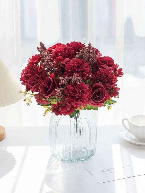 1 ST/3 STUKS Kunstmatige Pioenrozen Zijden Hortensia Voor Herfstdecoratie Woonaccessoires Valentijnsdag Vaas Voor Bruidsboeket Tuinrozenboog Woonkamerdecoratie Nieuwjaarsdecoratie Sierbloempot