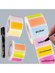 500pcs Per Roll 2in/5cm Kraft Paper Stickers, Round Wreath Pattern Stickers, Can Labels, Food Storage Labels, Gift Bag Sealing Stickers
