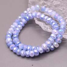 20 Stücke/Beutel 6x8mm facettierte Glasperlen in Macaronfarben für Schmuckherstellung, Sommerfarben, DIY Halskette, Handyketten, Raumperlen