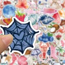 SCXXBSW 50 pezzi Adesivi divertenti e raffinati con motivi cartoni animati ad acquerello per decorare diari, bagagli, chitarre, taccuini, impermeabili