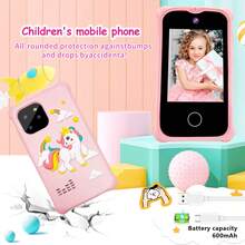 Kids Smartphone Toy With 32GB Card, 2.8" Touchscreen Travel Set With Wrist Strap, Dual Selfie Cameras + Music Player, 8 Games & 20 Photo Stickers, Perfect Gift For Boys Girls Ages 3-12