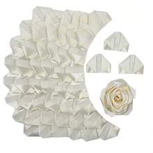 100 Piezas de Pétalos de Rosa de Cinta de Seda Hechos a Mano - Piezas Semiterminadas Perfectas para Rosas Eternas DIY, Ramos de Flores Eternas, Bouquets, 100 Piezas de Pétalos de Rosa de Cinta de Satén Premoldeados para el Día de San Valentín, Día de la Madre, Día del Padre, Aniversario, Boda, Cumpleaños, Fiesta, Compromiso, Graduaciones - Multicolor - Ver 14