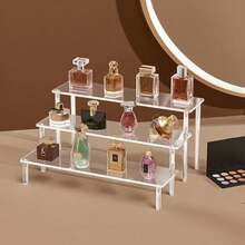 Un suport de afișare manual acrilic multistrat de 30 cm/11,81 in, tip scară transparentă, suport de afișare pentru parfumuri, potrivit pentru decorarea manuală a depozitării jucăriilor, parfumurilor și a depozitării pe birou